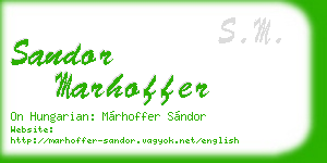 sandor marhoffer business card